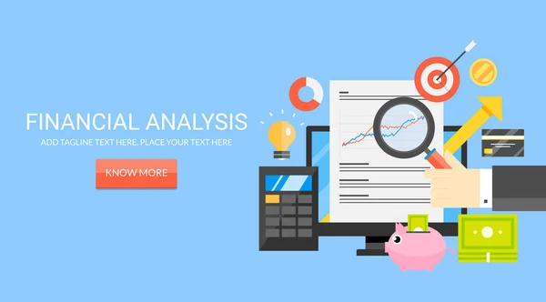 Financiële Analyse Kleurrijke Banner — Stockvector