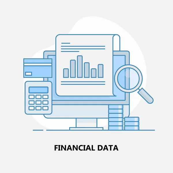 Finansiella Data Färgglada Banner — Stock vektor