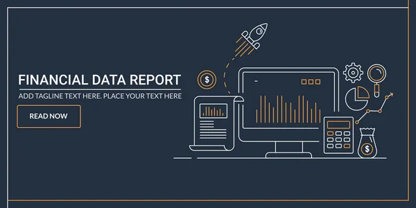 Finansiella Data Rapport Färgglada Banner — Stock vektor