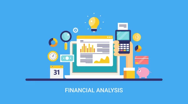 Financial Analysis Colorful Banner — Stock Vector