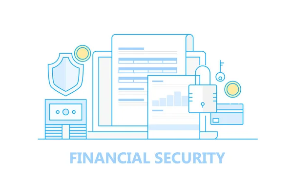 Banner Colorido Segurança Financeira — Vetor de Stock
