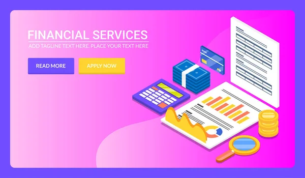 Banner Colorido Serviços Financeiros —  Vetores de Stock