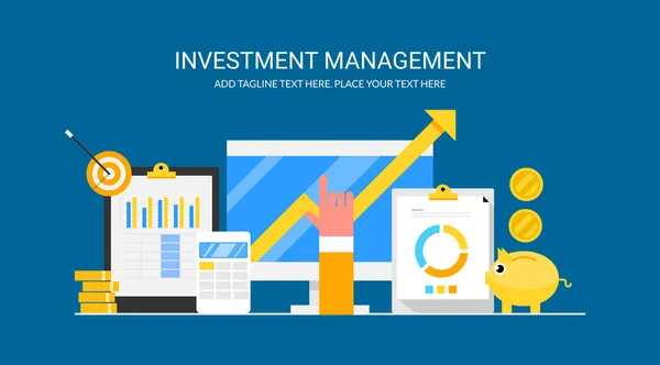 Investment Management Färgglada Banner — Stock vektor