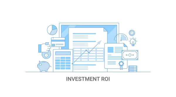 Investimento Roi Bandeira Colorida — Vetor de Stock