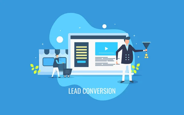 Lead Conversion Colorful Banner — Stock Vector