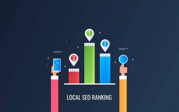 Lokale Seo Ranking Kleurrijke Banner — Stockvector