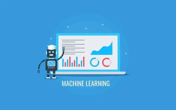 Machine Learning Colorful Banner — Stock Vector