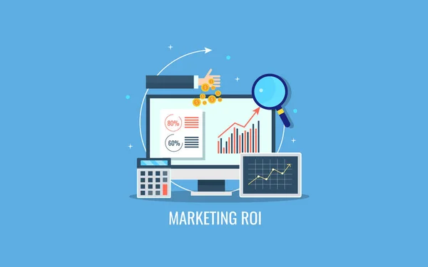 Marketing Roi Banner Colorido —  Vetores de Stock