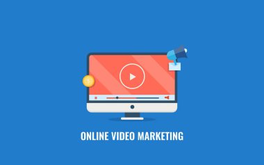 Online Video pazarlama renkli afiş