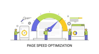 Sayfa hızı optimizasyonu renkli afiş