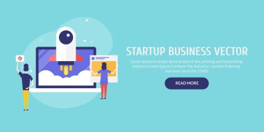 Başlangıç iş vektör renkli afiş