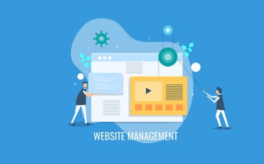 Web sitesi yönetimi renkli afiş