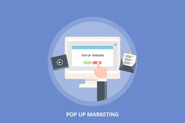 Pop Marketing Banner Colorido — Vetor de Stock