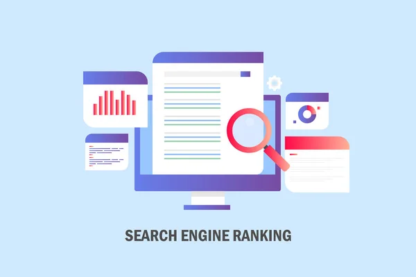 Search Engine Ranking Bandeira Colorida —  Vetores de Stock