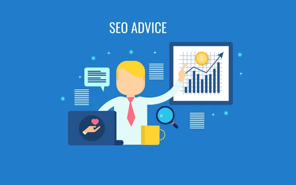 Banner Colorido Seo Advice — Vector de stock