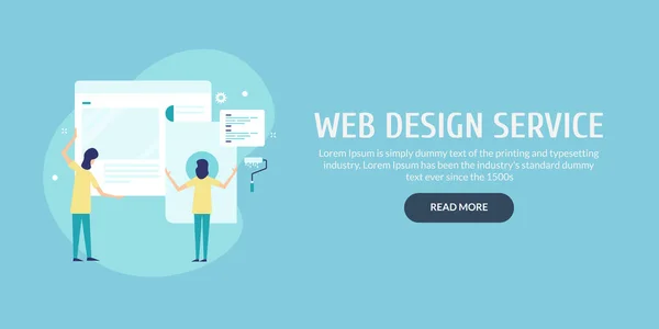 Kleurrijke Webbanner Design Service — Stockvector