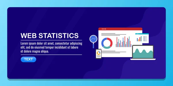 Web Statistics Banner Colorido — Vetor de Stock