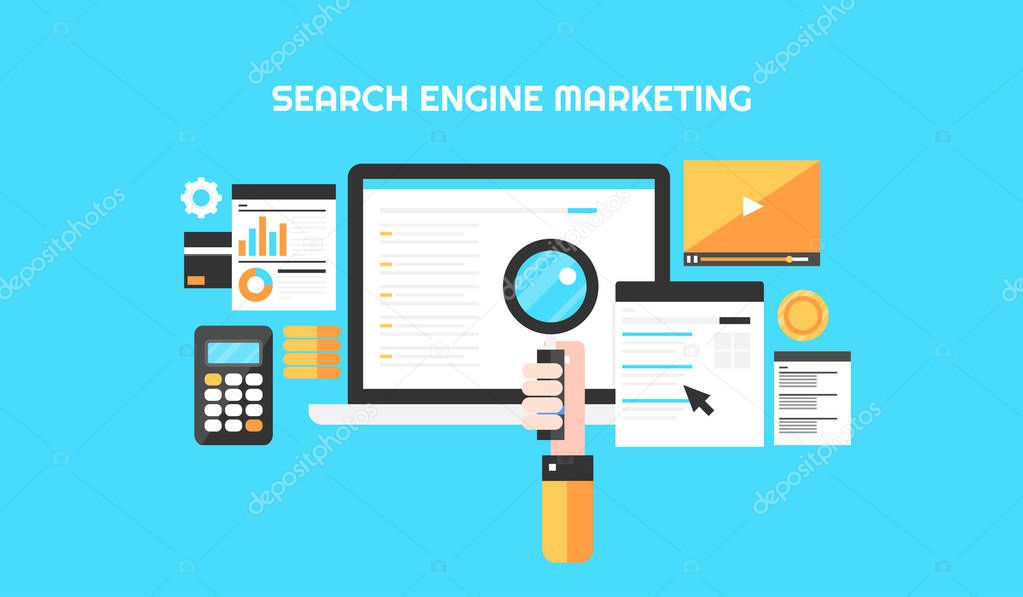 search engine marketing colorful banner