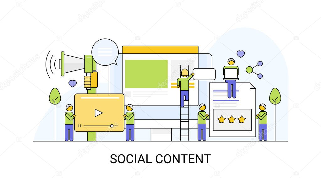Social content colorful banner