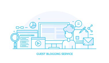 Konuk Blogging hizmeti renkli afiş