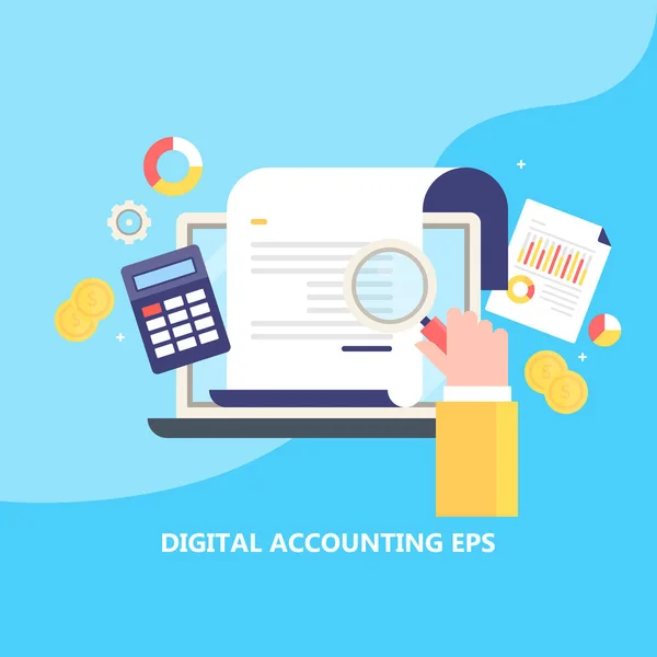 Digital Accounting Colorful Banner — Stock Vector