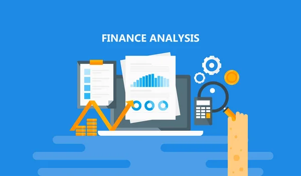 Financial Analysis Colorful Banner — Stock Vector