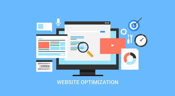 Website Optimization Banner Colorido — Vetor de Stock