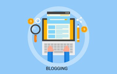 Blogging sadece illüstrasyon vektör 