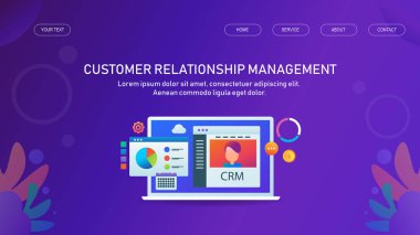Müşteri ilişkileri yönetimi crm sadece illüstrasyon vektör 