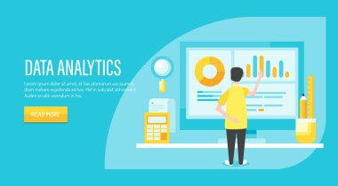Veri Analytics sadece illüstrasyon vektör 
