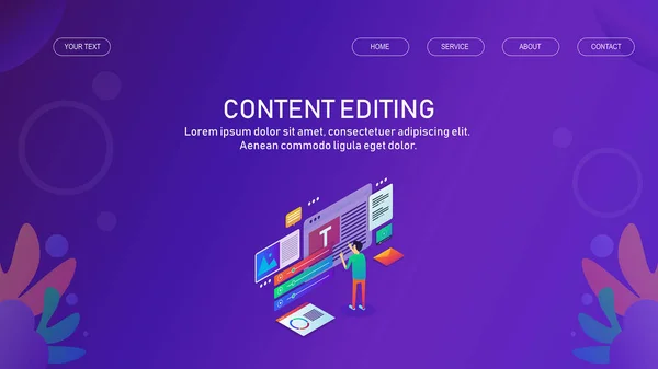 Content Editing Einfach Vektorillustration — Stockvektor