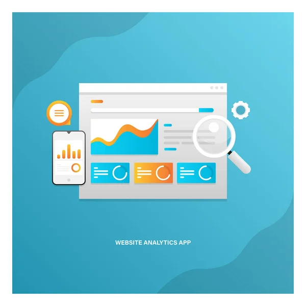 Analytics App Simplesmente Ilustração Vetorial — Vetor de Stock