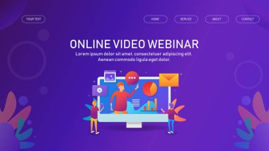 Online video webinar sadece illüstrasyon vektör 
