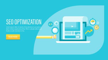 SEO Optimizasyon sadece illüstrasyon vektör 