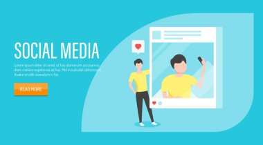 Sosyal medya sadece illüstrasyon vektör 