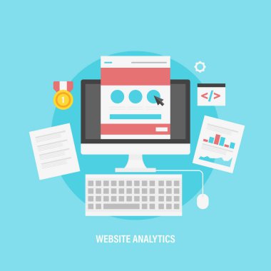 Web Analytics sadece illüstrasyon vektör 