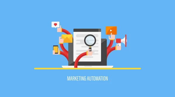 Automazione Marketing Semplicemente Illustrazione Vettoriale — Vettoriale Stock