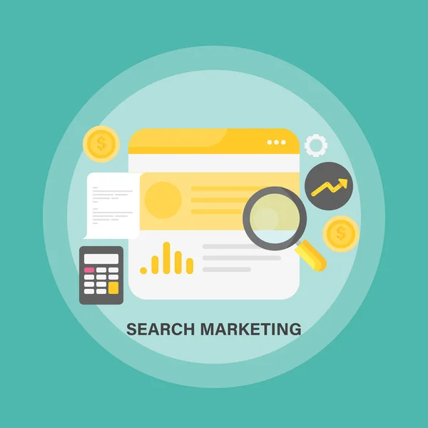 Search Marketing Simplesmente Ilustração Vetorial —  Vetores de Stock