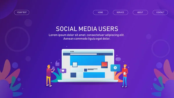 Sosiaalisen Median Käyttäjät Yksinkertaisesti Vektori Kuva — vektorikuva