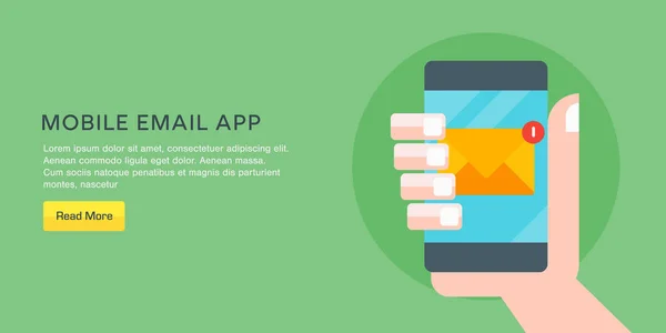 Concepto Diseño Plano Del Mensaje Correo Electrónico Móvil Notificación Boletín — Vector de stock