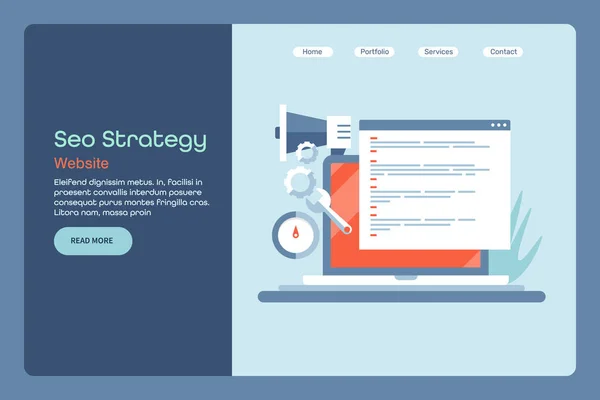 Desarrollo Geográfico Para Sitio Web Seo Page Velocidad Carga Codificación — Vector de stock