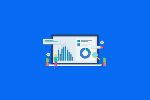 Seo Analytic Site Ranking Relatório Auditoria Marketing Digital Otimização Conceito — Vetor de Stock