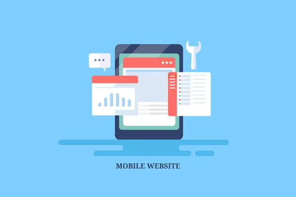 Mobile Friendly Responsive Website Mobile Seo Software Sviluppo Interfaccia Esperienza — Vettoriale Stock