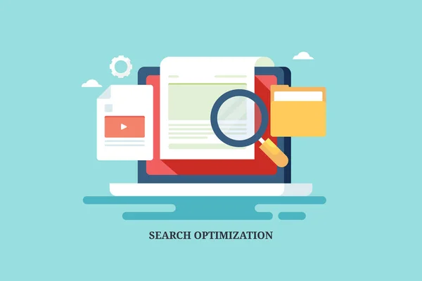 Search Optimalisatie Website Verkeer Seo Strategie Ontwikkeling Digitale Search Marketing — Stockvector