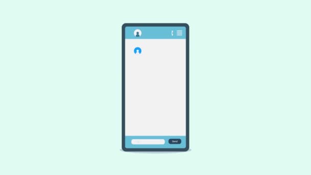 Mobilní Chat Aplikace Smartphone Messenger Aplikace Konverzačního Rozhraní Bublinovým Dialogovým — Stock video