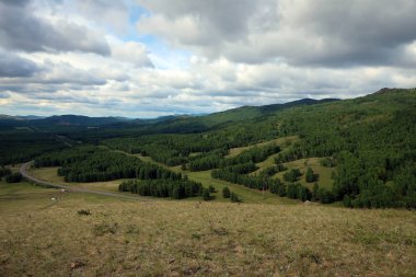 Güney Ural Kurkak Dağı, Bashkiriya, Rusya Federasyonu yakınındaki manzaralı panoramik manzaralı