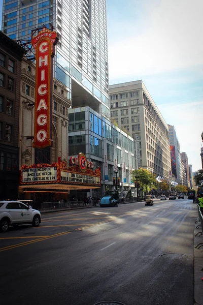 Színházak Chicago Nézd Történelmi Központjában Amerikai Egyesült Államok — Stock Fotó