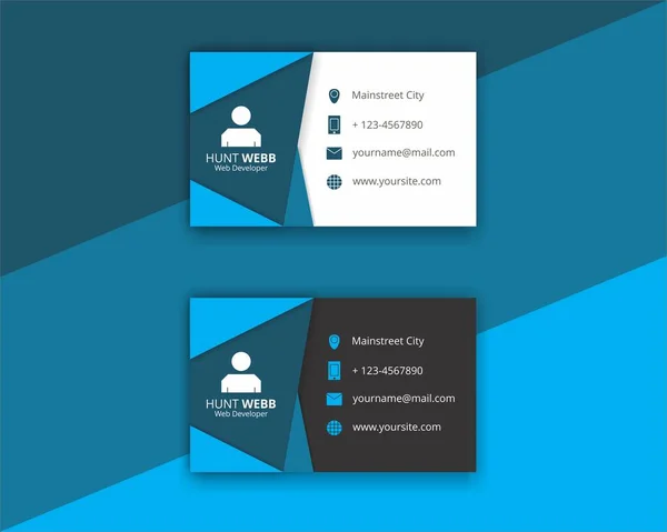 İş Kartı Temiz ve Koyu Şablon Mavi