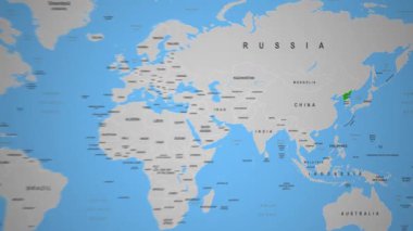 Kuzey Kore 'nin tarım arazileri ve dağlık ufku olan havası. Yüksek kalite 4k görüntü