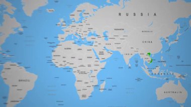 Vietnam hava sahaları, pirinç tarlaları ve dağ sıraları. Yüksek kalite 4k görüntü